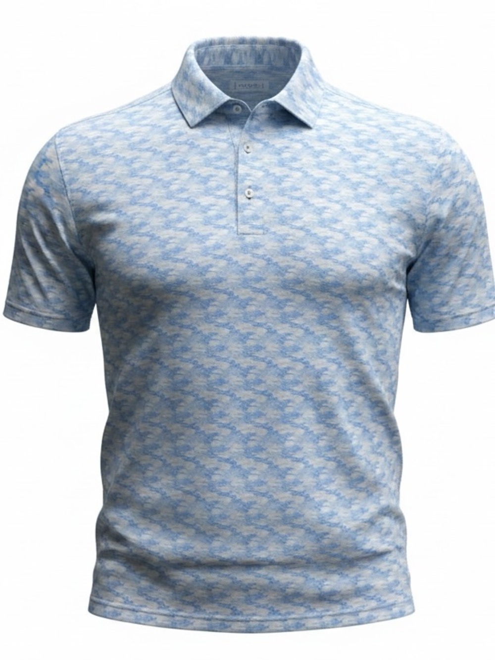 Stitch Golf Performance Polo Shirt Men’s M/L Blue White Cloud Print